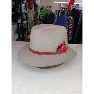 VTG Bollman Fur Felt Hat Medium Beige Designed By Allyn St. George Leather Band